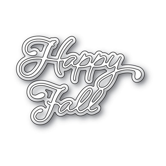 Poppystamps 2597 Happy Fall Moonlight Script Craft Die