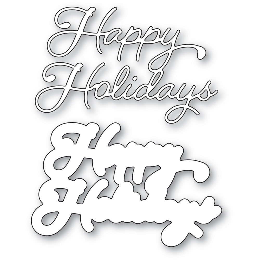 Poppystamps 2598 Happy Holidays Moonlight Script