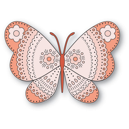 Poppystamps 2611 Nordic Floral Butterfly craft die