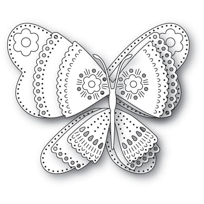 Poppystamps 2611 Nordic Floral Butterfly craft die