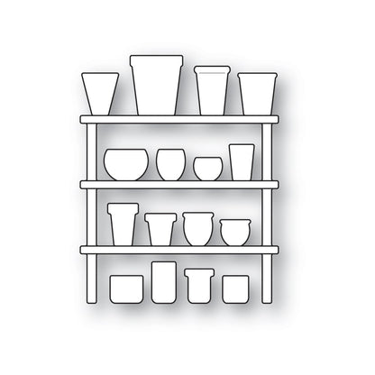 Poppystamps 2617 Corner Shoppe Flower Pot Shelves craft die