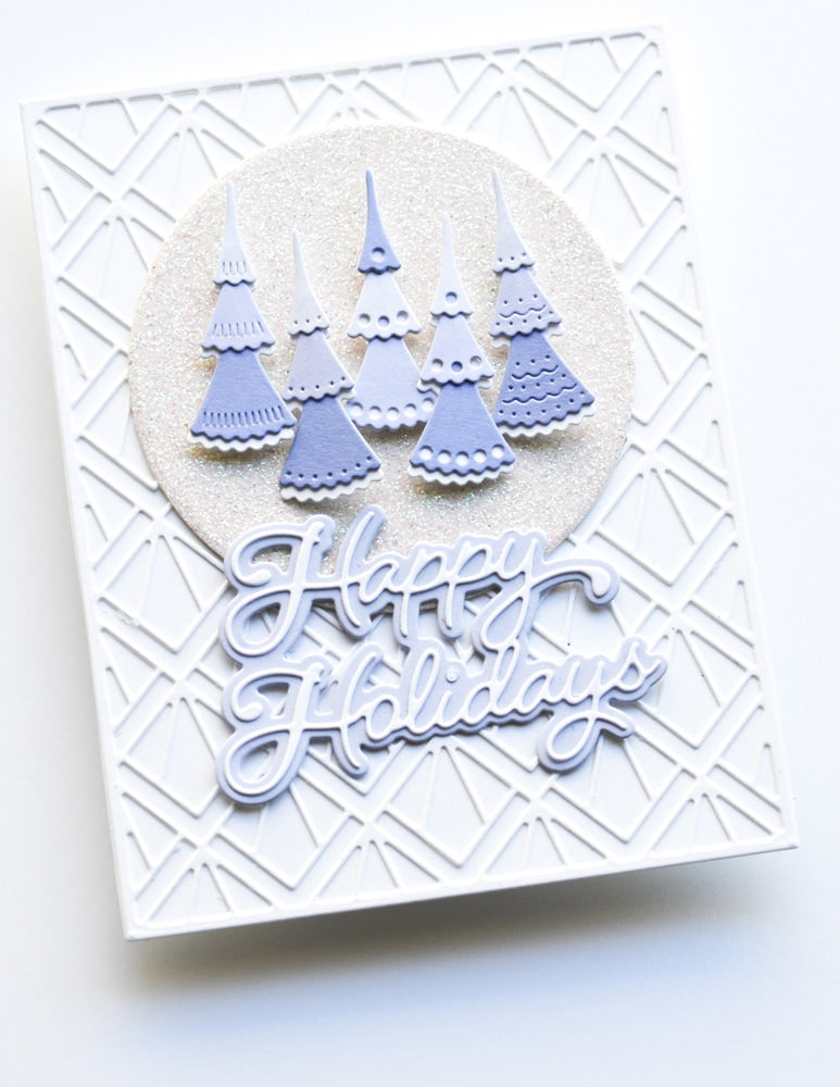 Poppystamps 2598 Happy Holidays Moonlight Script