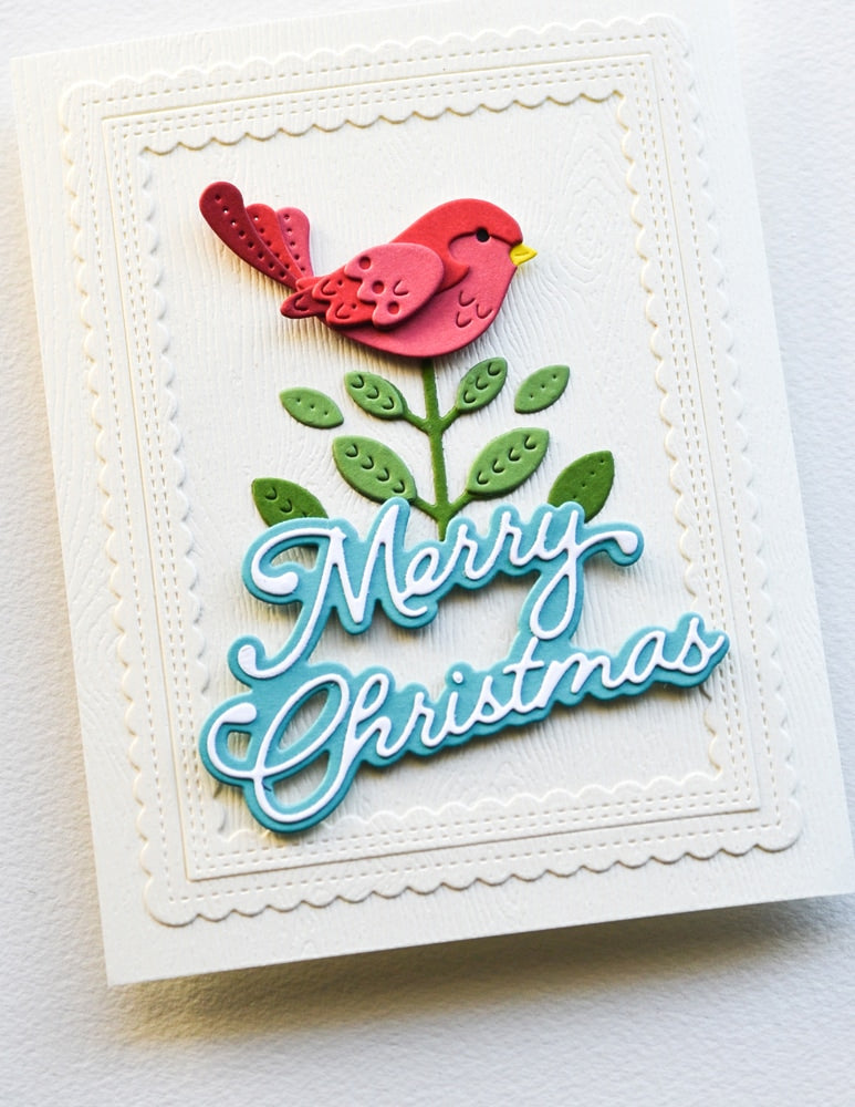 Poppystamps 2596 Merry Christmas Moonlight Script