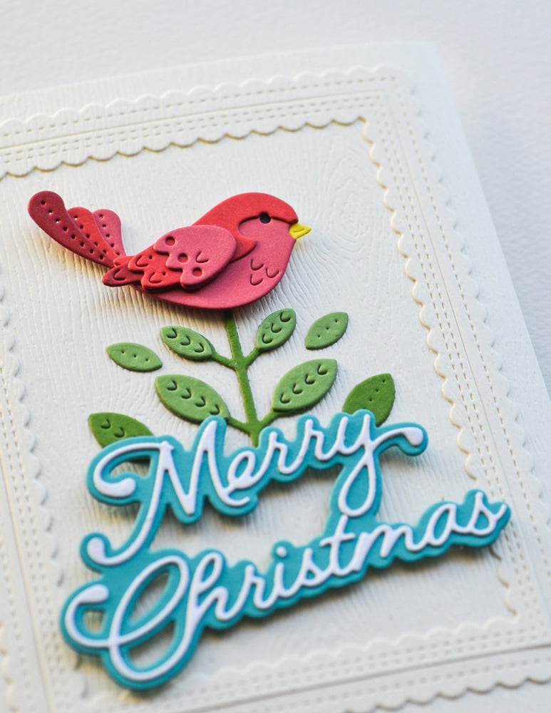 Poppystamps 2596 Merry Christmas Moonlight Script