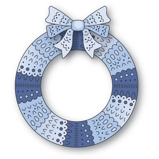 Poppystamps 2646 Nordic Wreath and Bow