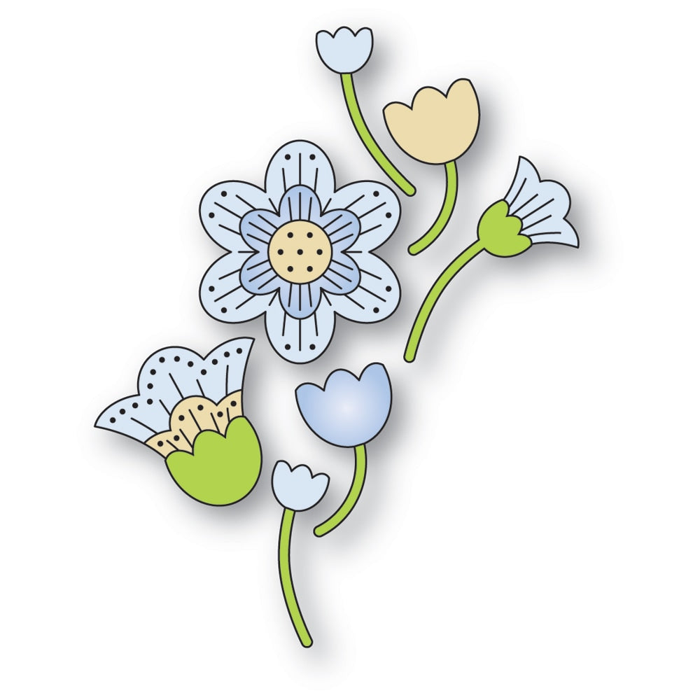 Poppystamps 2649 Nordic Drifting Flowers Craft Die