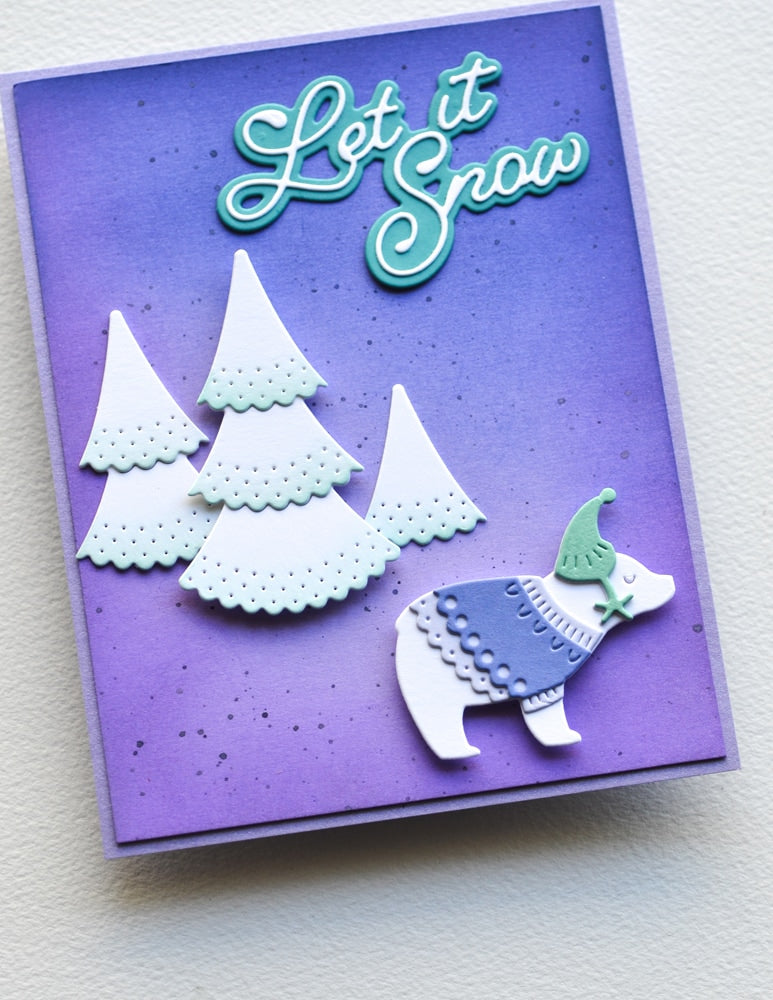 Poppystamps 2599 Let it Snow Moonlight Script