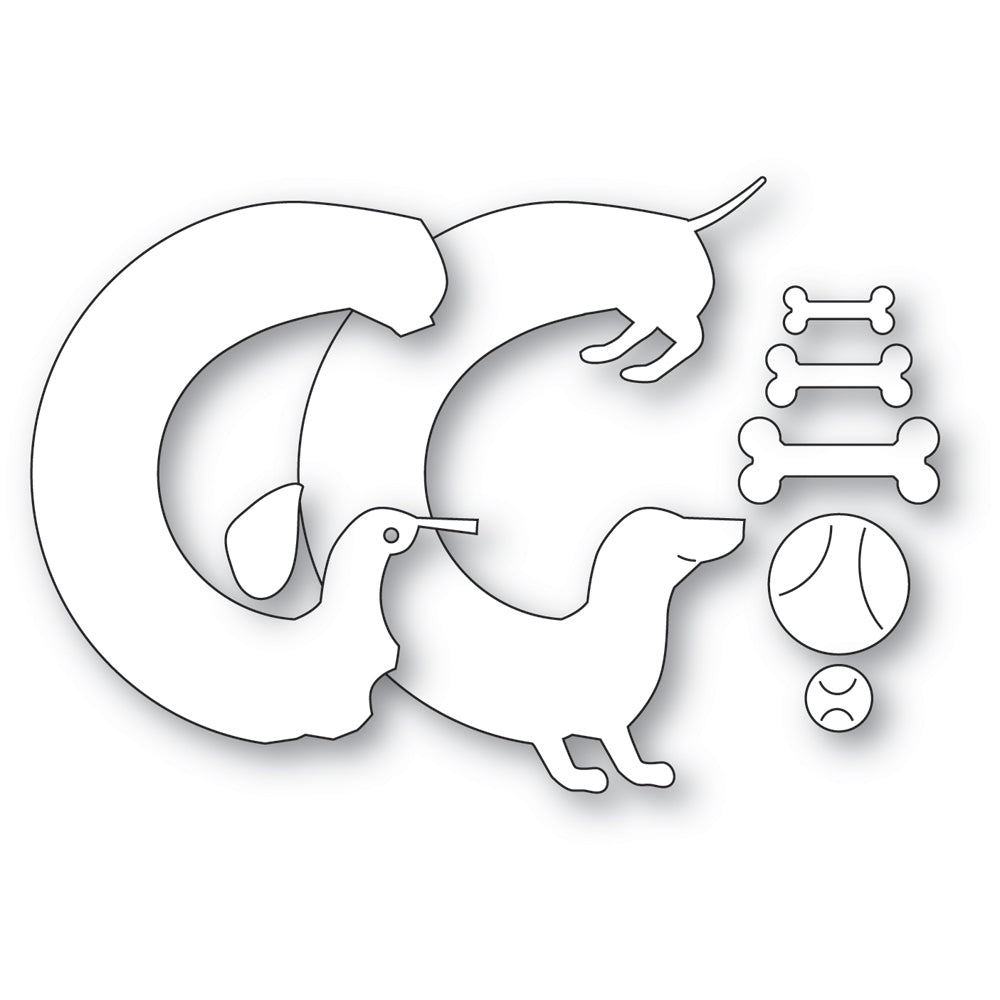 Poppystamps 2710 Curved Dachshund Craft Die