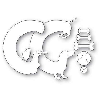 Poppystamps 2710 Curved Dachshund Craft Die