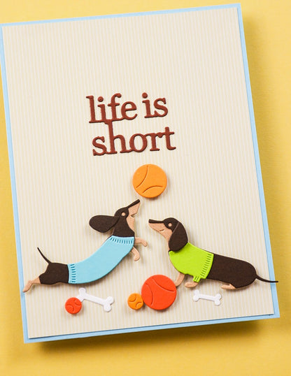 Poppystamps 2729 Leaping Dachshund  Craft Die