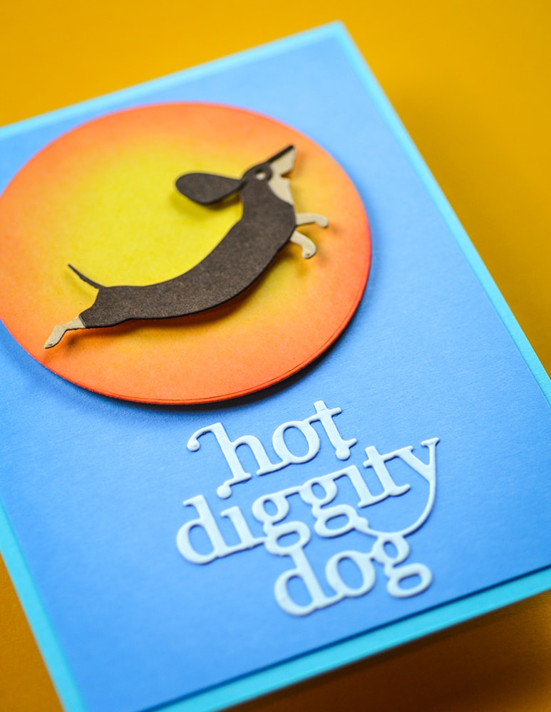 Poppystamps 2729 Leaping Dachshund  Craft Die