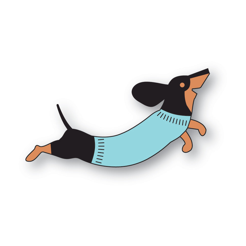 Poppystamps 2729 Leaping Dachshund  Craft Die