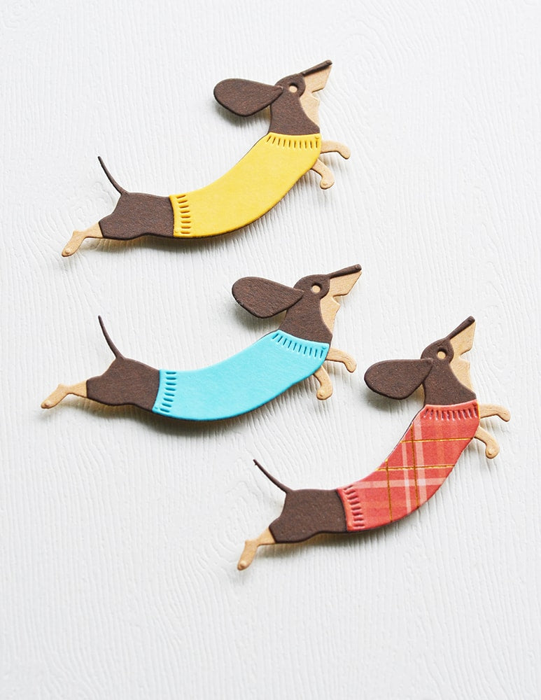 Poppystamps 2729 Leaping Dachshund  Craft Die