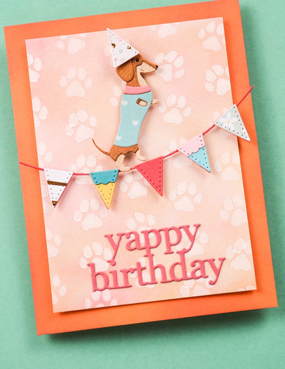 Poppystamps 2734 Yappy Birthday Craft Die