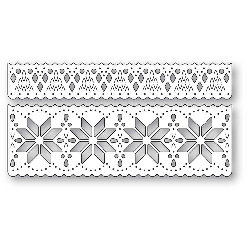 Poppystamps 2739 Nordic Snowflake Border Set craft die