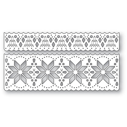 Poppystamps 2739 Nordic Snowflake Border Set craft die