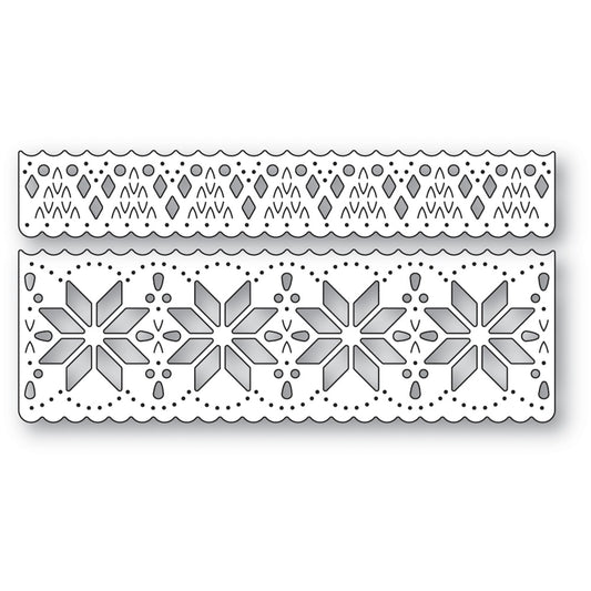 Poppystamps 2739 Nordic Snowflake Border Set craft die