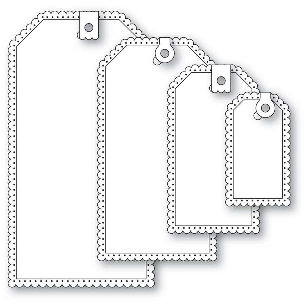Poppystamps 2740 Scalloped Pinpoint Tags craft die
