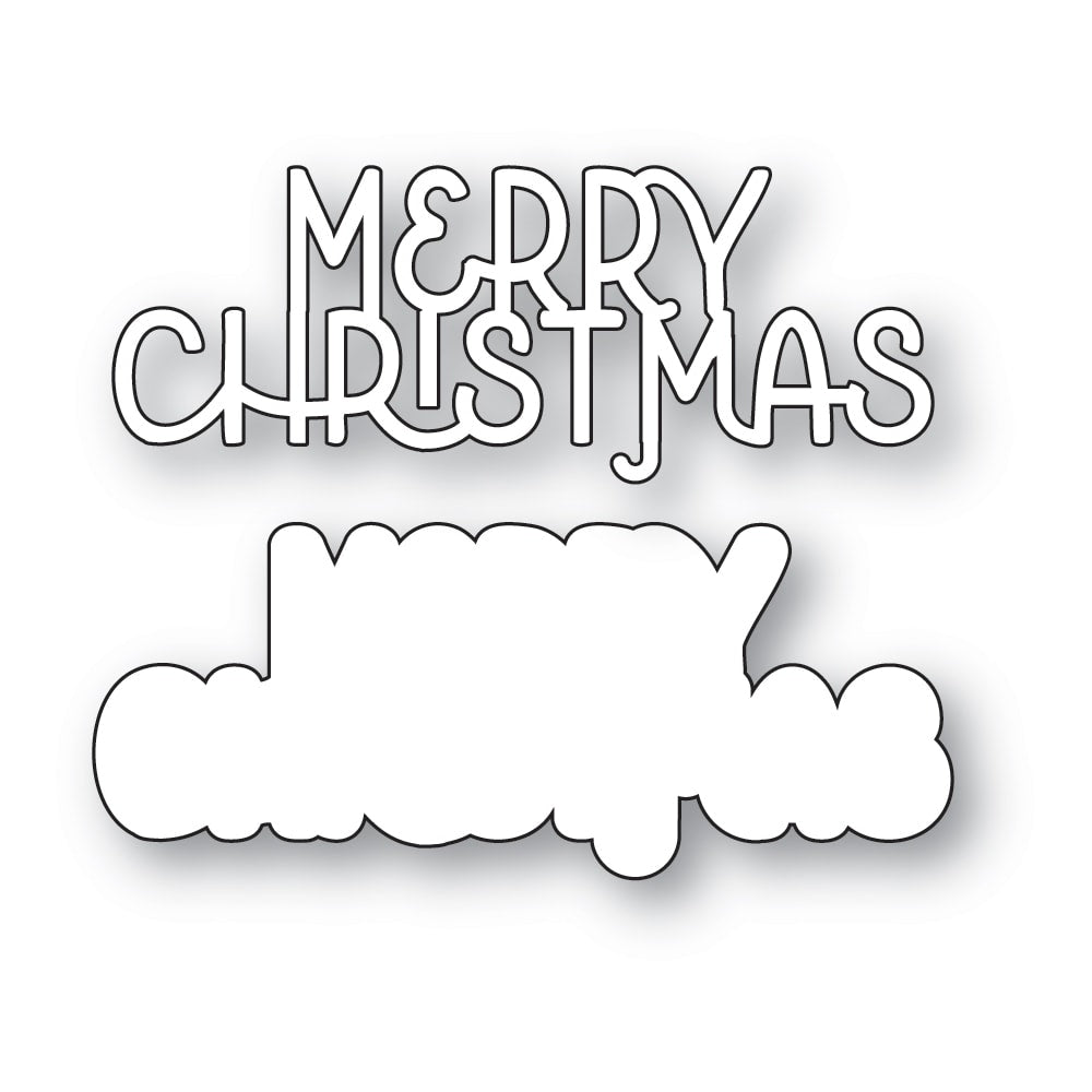 Poppystamps 2741 Merry Christmas Cheerful Script craft die