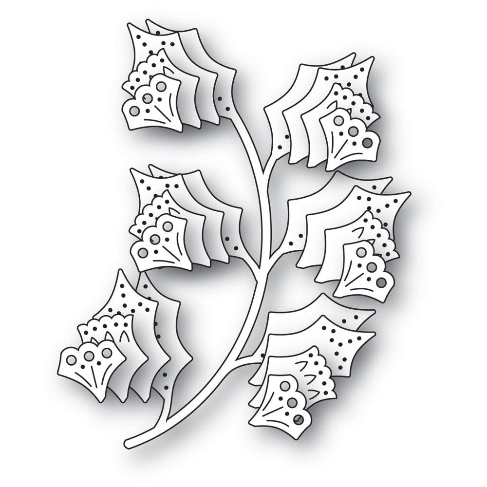 Poppystamps 2749 Nordic Holly Sprig craft die