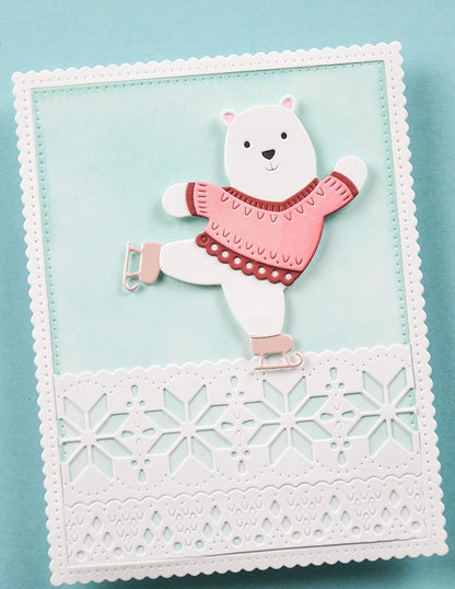 Poppystamps 2750 Nordic Skating Bear craft die
