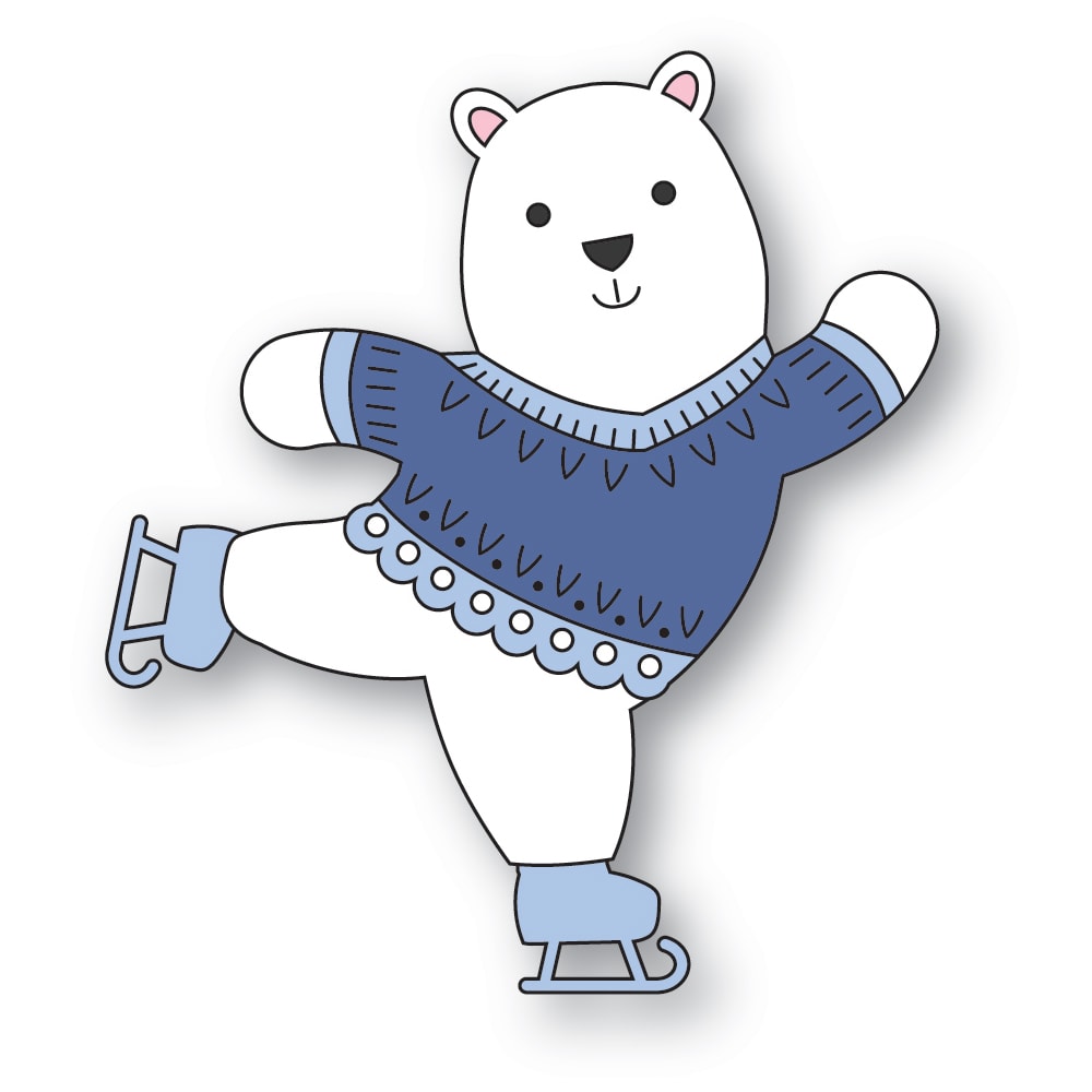 Poppystamps 2750 Nordic Skating Bear craft die