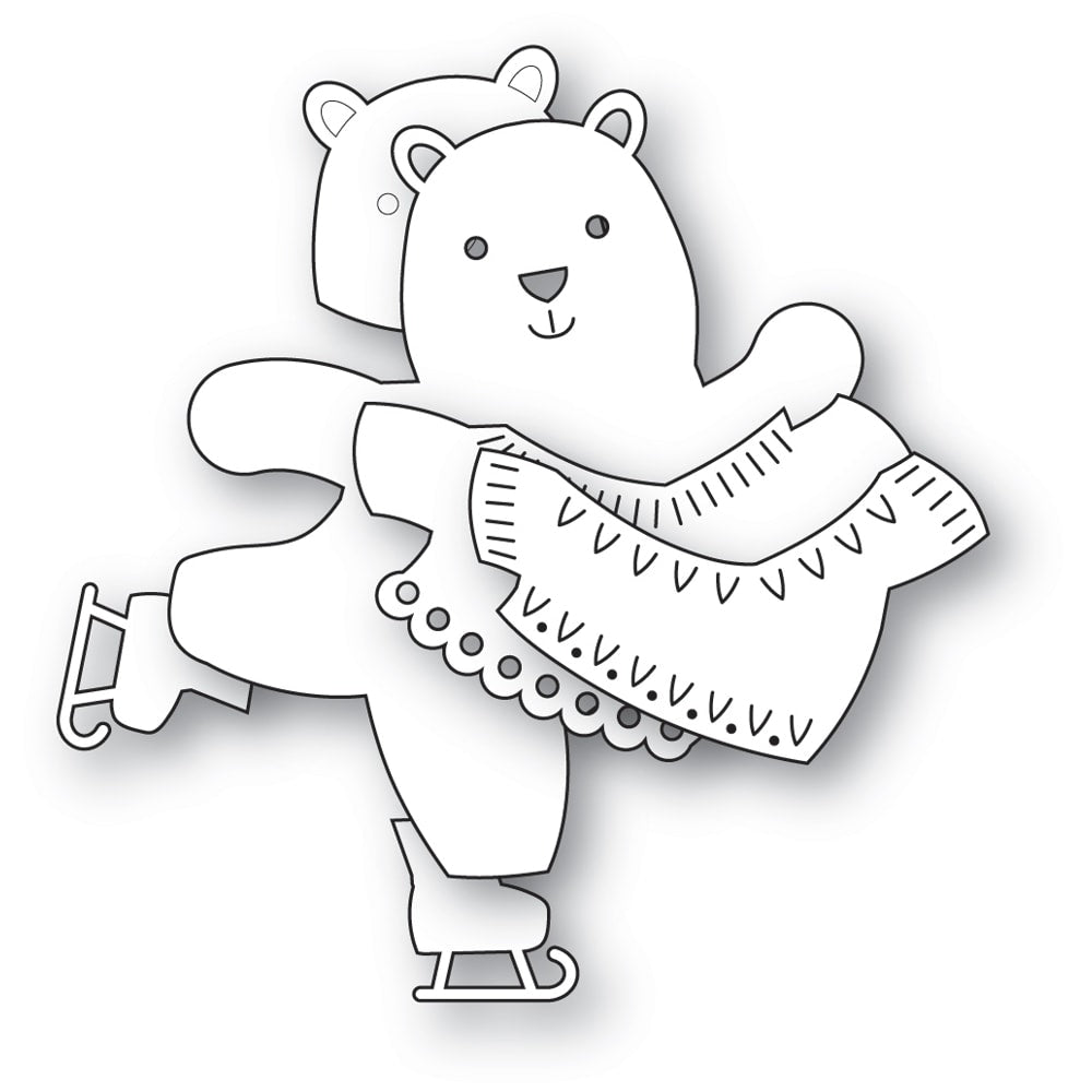 Poppystamps 2750 Nordic Skating Bear craft die