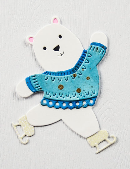 Poppystamps 2750 Nordic Skating Bear craft die