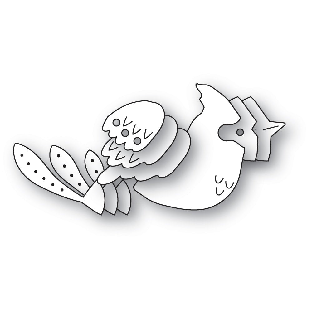 Poppystamps 2754 Nordic Resting Cardinal craft die