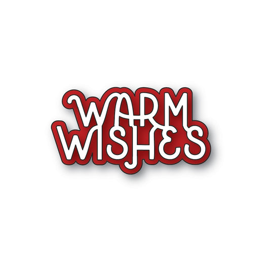 Poppystamps 2755 Warm Wishes Cheerful Script craft die