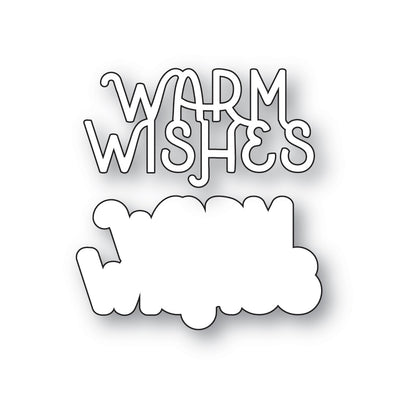 Poppystamps 2755 Warm Wishes Cheerful Script craft die