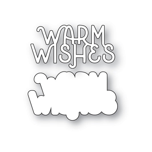 Poppystamps 2755 Warm Wishes Cheerful Script craft die