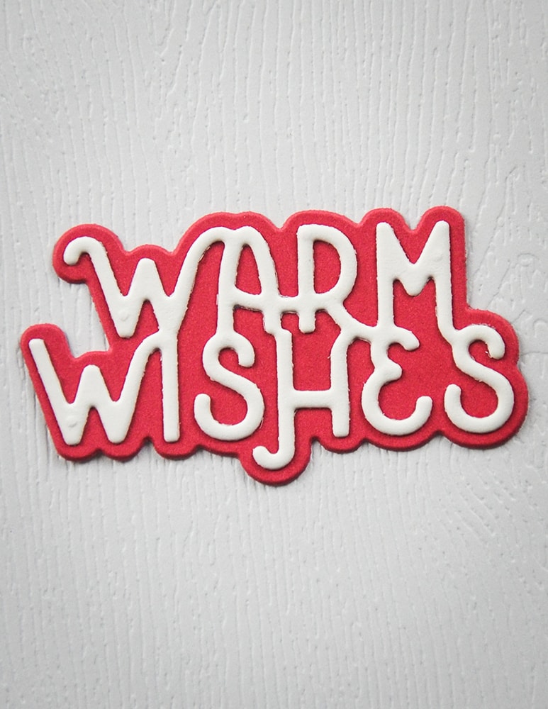 Poppystamps 2755 Warm Wishes Cheerful Script craft die