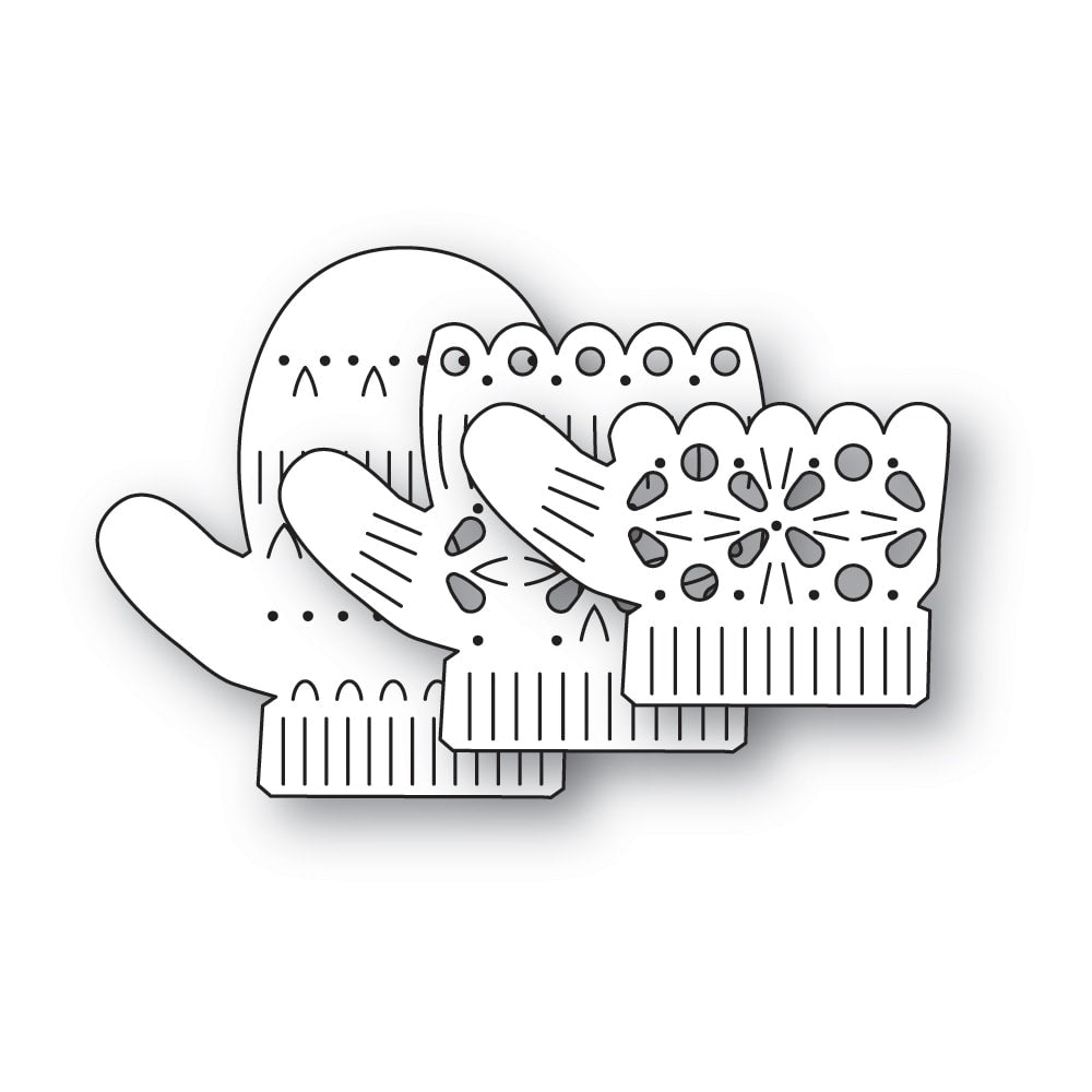 Poppystamps 2760 Nordic Cozy Mitten craft die