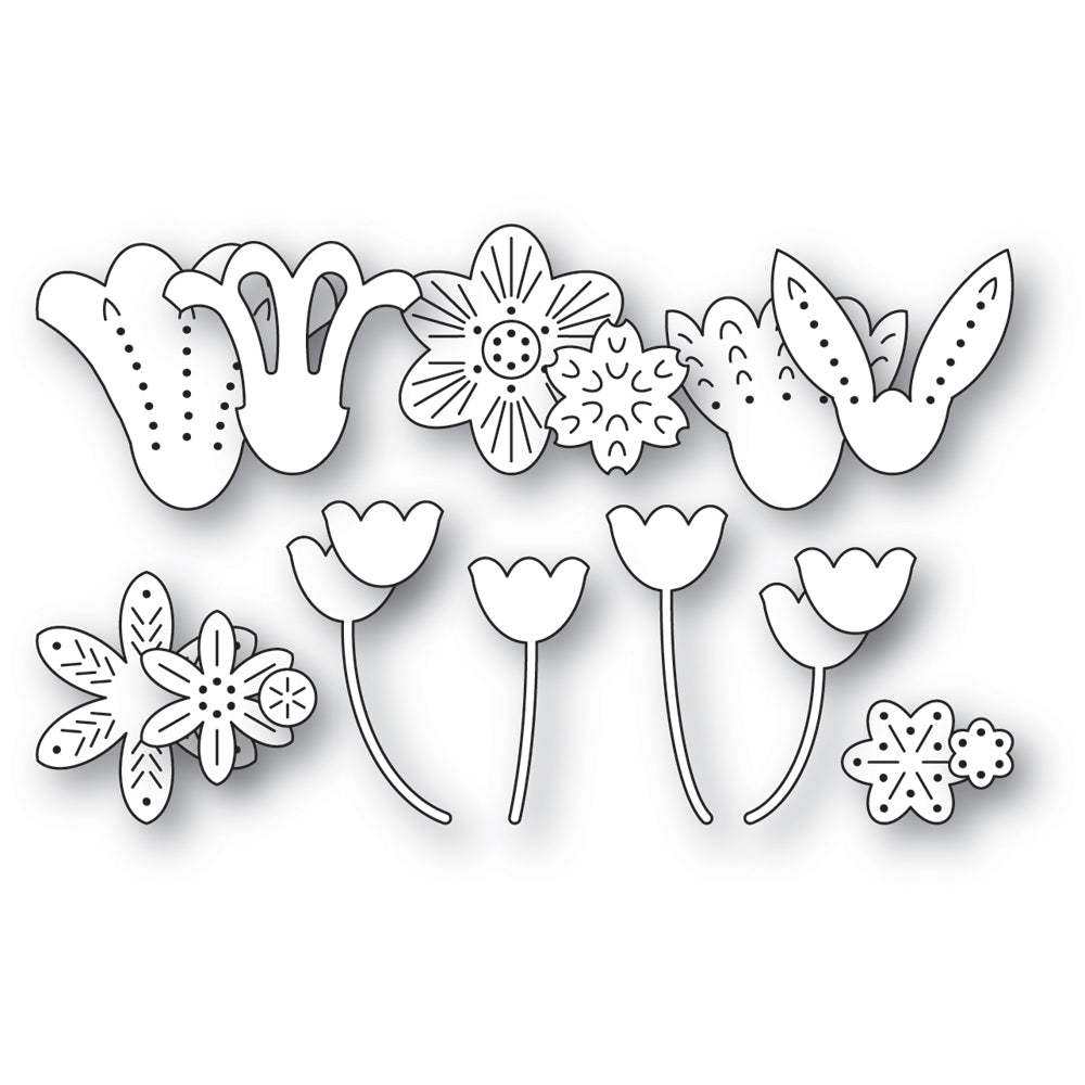 Poppystamps 2773 Nordic Scatter Flowers