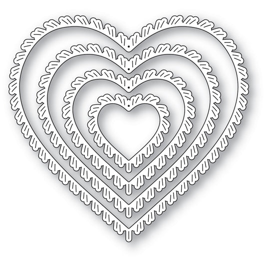 Poppystamps 2777 Fringed Heart Frames