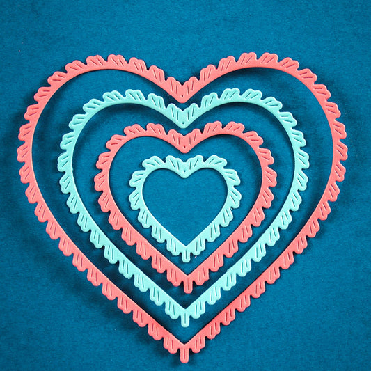 Poppystamps 2777 Fringed Heart Frames