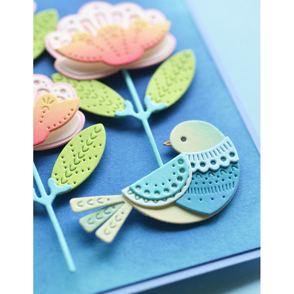 Poppystamps 2765 Nordic Nestled Bird