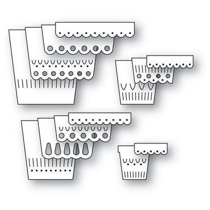 Poppystamps 2782 Nordic Scalloped Flower Pots