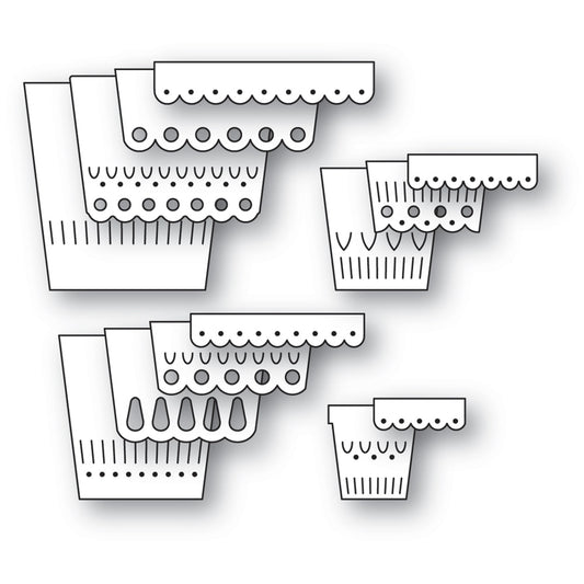 Poppystamps 2782 Nordic Scalloped Flower Pots