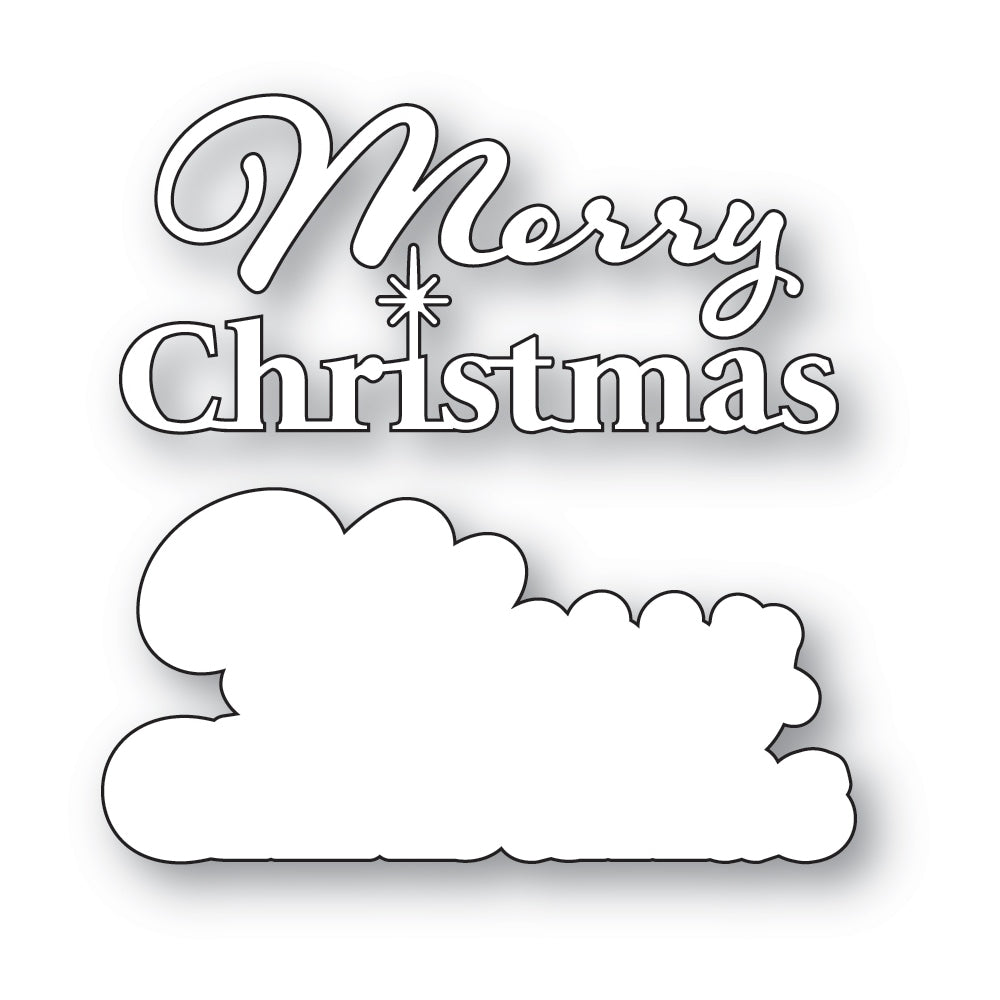 Poppystamps 2806 Merry Christmas Fluffy Script Craft Die