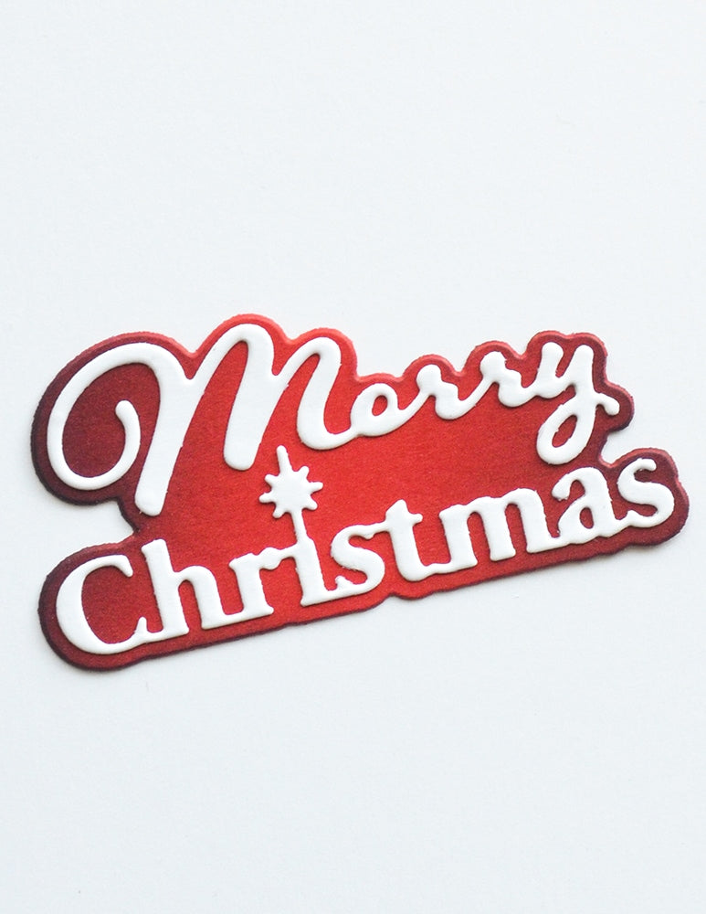 Poppystamps 2806 Merry Christmas Fluffy Script Craft Die