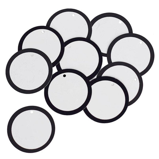 1-1/2" Lined Round Paper Tags - Black 10pk