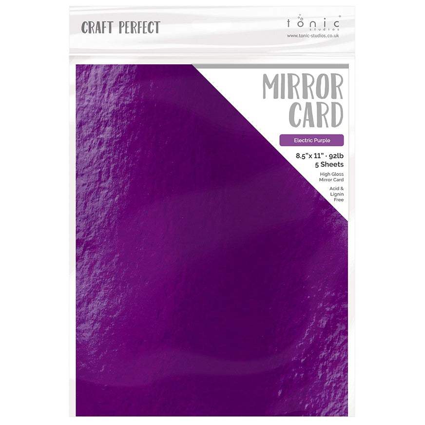 Craft Perfect Mirror Cardstock 8.5"X11" 5/Pkg High Gloss Electric Purple