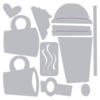 Sizzix 2-D Texture Fades Embossing Folder w/11PK Thinlits Set - Vault Side-Order Fresh Brewed by Tim Holtz