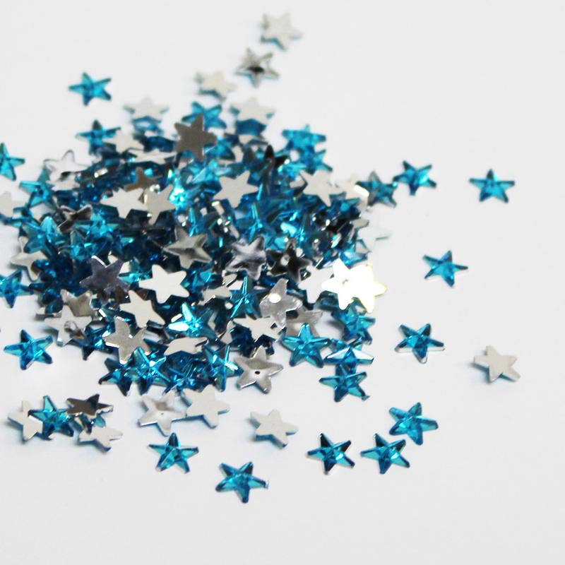 6mm Tiny Star Acrylic Rhinestones Turquoise