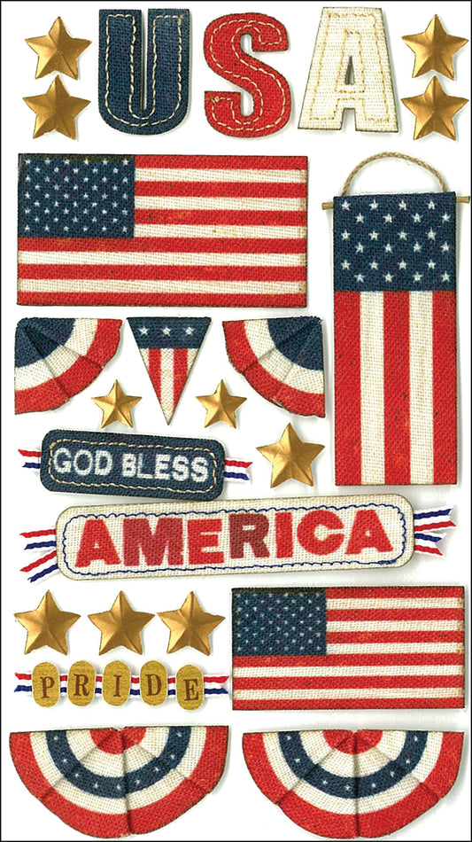 Jolee's God Bless America Dimensional Stickers