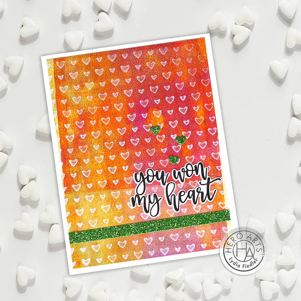 Hero Arts Mini Hearts Bold Prints Cling Rubber Stamp CG902
