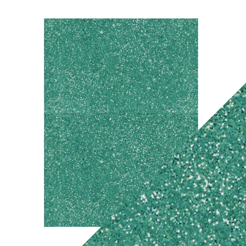 Craft Perfect Glitter Cardstock 8.5"X11" Turquoise Lake