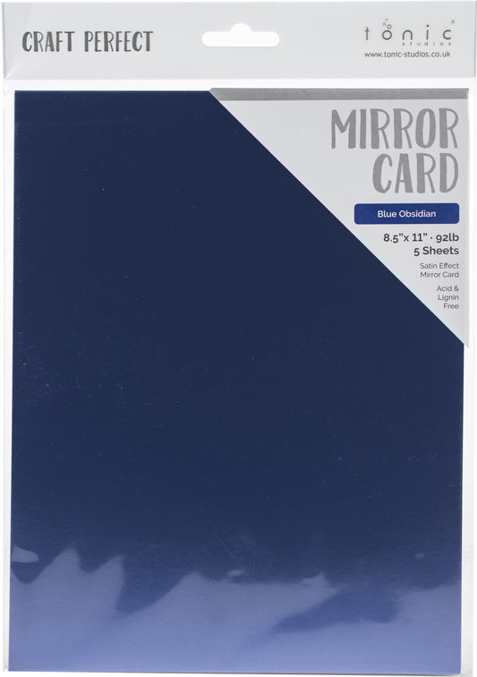 Craft Perfect Mirror Cardstock 8.5"X11" 5/Pkg Satin Blue Obsidian